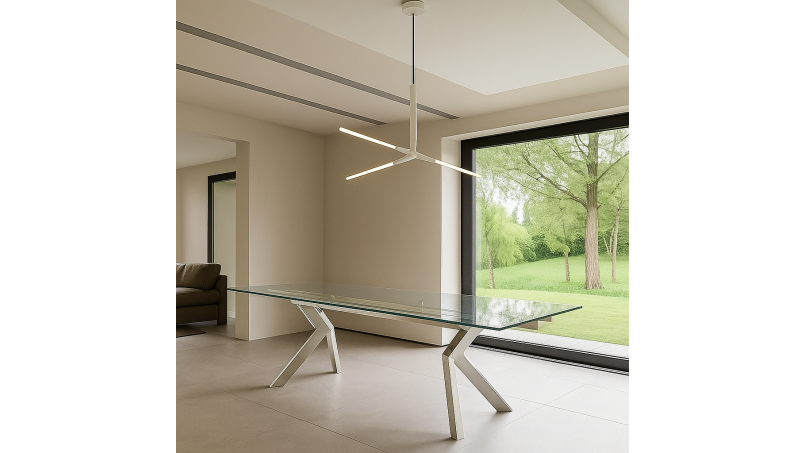 table a rallonges pieds inox. Metallia.meubles moss