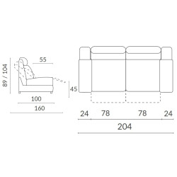 Canapé relax électrique 3 places Bluz