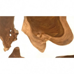 zoom table basse carrée 100x100 en bois et résine blanche - Amalia. Mobilier Moss